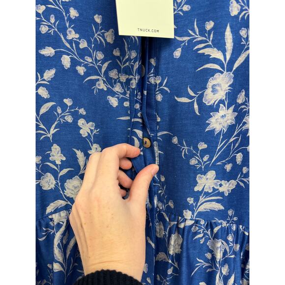 Tuckernuck Limoges Floral Royal Feminine Print A-Line Mini Shirt Dress XXXL - Picture 8 of 12